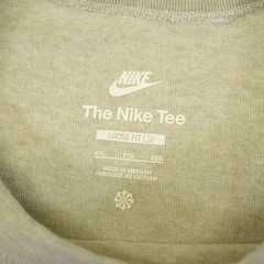 Nike Premium Essential Shirt Center Swoosh Mens XXL Tan Light Bone Loose Fit