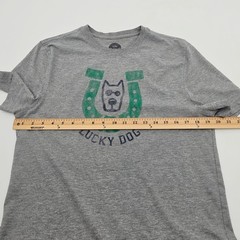 Life Is Good LUCKY DOG Men’s Shirt Size Medium Lot of 2 Gray Horseshoe Navy Blue