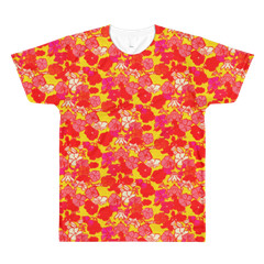 Sixties Floral Men’s Crew Neck T-Shirt: XS, S, M, L, XL, 2XL