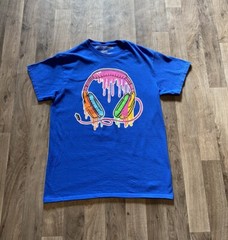 Brooklyn Vertical Tee Shirt Size Medium Streetwear Blue Melted Headphone