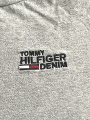 Tommy Hilfiger Gray and Red And Blue 1990’s Oversized Men’s Shirt Size Medium