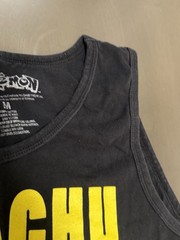 Pokemon Pikachu Tank Top Black Yellow 2014 Sleeveless Graphic Medium