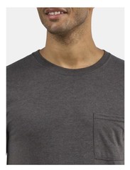 ATHLETIC WORKS Men’s S (34-36) Pocket Cotton Tee Short Sleeve • Charcoal