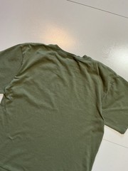 Vintage 2001 Y2K Happy Camper Smiley Face Jim Olive Green Graphic T-Shirt Sz. L