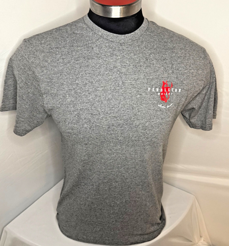 Pendleton Whisky Let’er Buck T Shirt Mens L Cotton Polyester Blend Gray