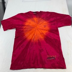 vintage 90s TEKNOGRAFIX SUN BURST TIE DYE T-Shirt LARGE beach surf