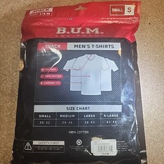 NEW Vneck Tshirt 3 Pack White Small B.U.M. Equipment Neutral Colors COTTON Nice