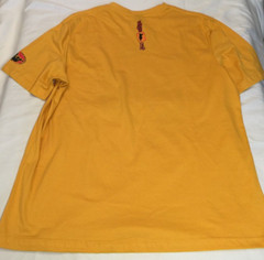 BALI INDONESIA T SHIRT MENS XXL 46×30 YELLOW COTTON SHORT SLEEVE TROPICAL KRISNA