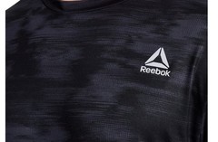 Reebok Crew Black/Gray Camo T-Shirt Size Large Short Sleeve Moist Management NWT