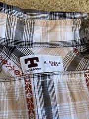 Tellason Made in USA Plaid Western Shirt Men’s Medium 100% Cotton Short Sleeve