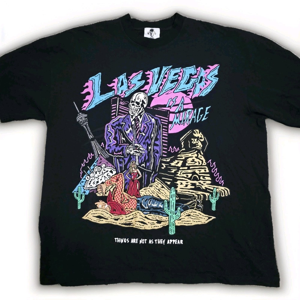 Warren Lotas “Las Vegas is a Mirage”Black T-Shirt Size XXL