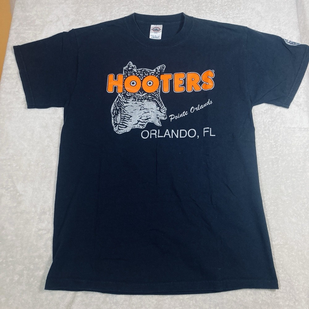 Y2K Hooters 20th Anniversary T-shirt Orlando Florida Medium Double Sided Glitter
