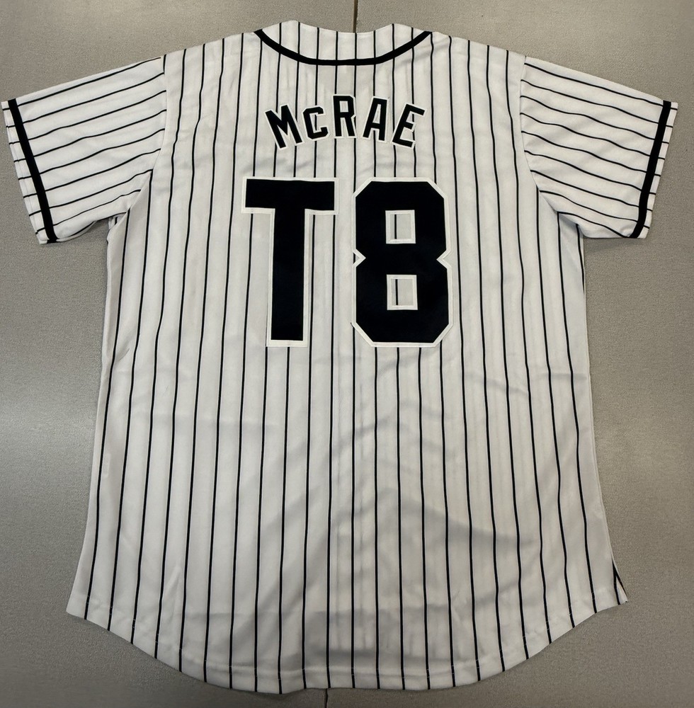 NEW Baseball Jersey Tate Mcrae T8 Short Sleeve Sewn Size Adult Large White