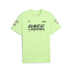 PUMA F1 Graphic Ringer Crew Neck Short Sleeve T-Shirt Mens Green Casual Tops 631