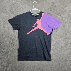 Jordan Mens Jumpman Graphic T-Shirt Black Purple Pink 373818-020 Size M