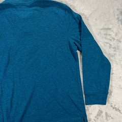 UNTUCKit Grassi Henley Shirt Mens Small Teal Blue Long Sleeve Cotton Blend