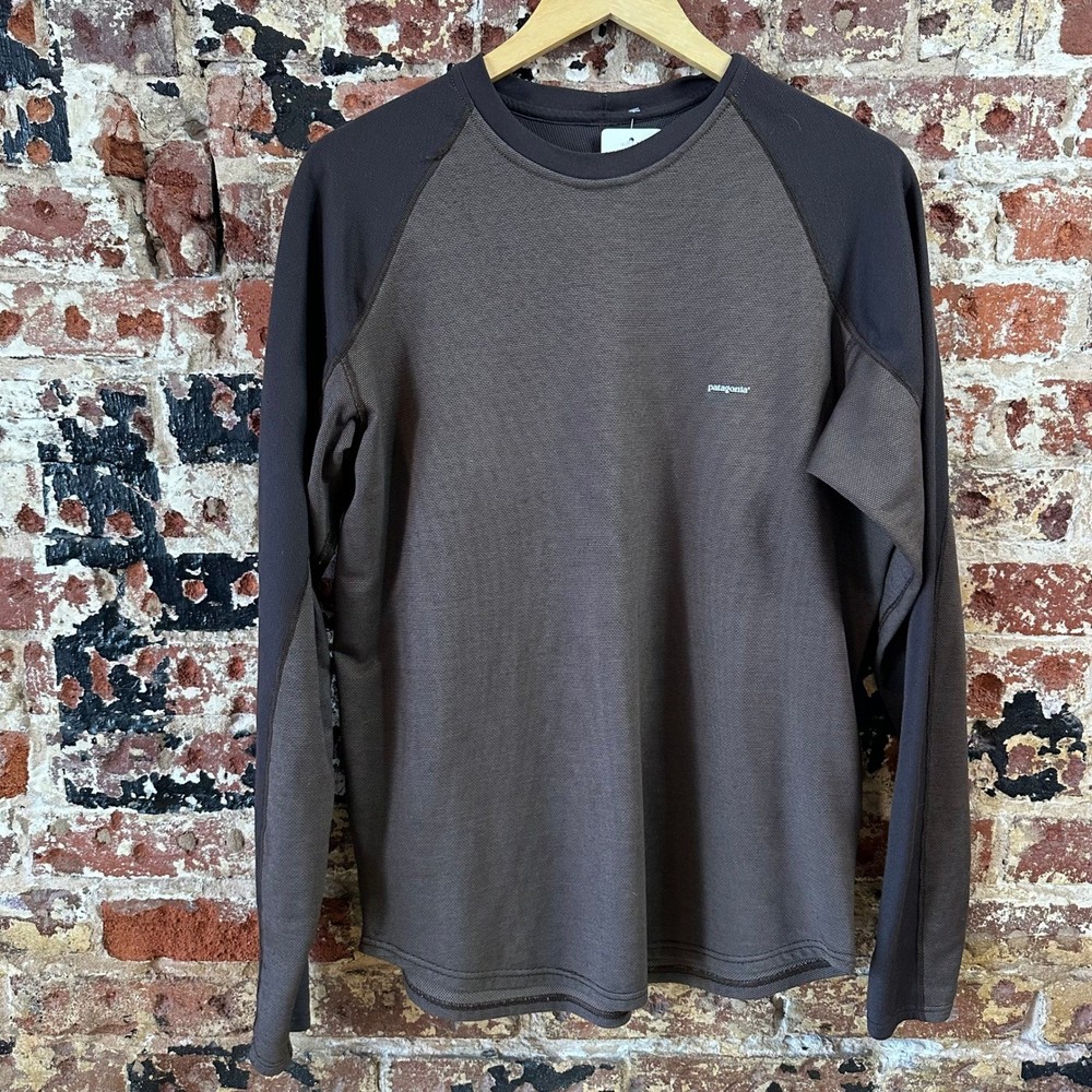 Patagonia Capilene Midweight Crew Base Layer Top Mens Large Brown L/S Shirt