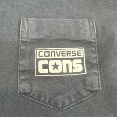 Converse Cons T-shirt Men S Black Solid Pocket Logo .#43855