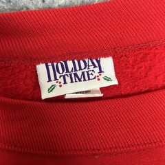 Vintage Holiday Time Christmas Sweatshirt USA Teddy Bears XL Red Ugly Sweater
