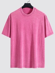 Basic Vintage Washed Distressed Drop Shoulder Colorful Cotton 230G T-Shirt