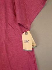 NWT MV Sport Green Recycleed Short Sleeve T Shirt Red Large Organic Cotton Blend