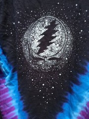 Grateful Dead Spotlight Star Shine Skull T-Shirt M-2XL Tie Dye Night Sky 2 Sided