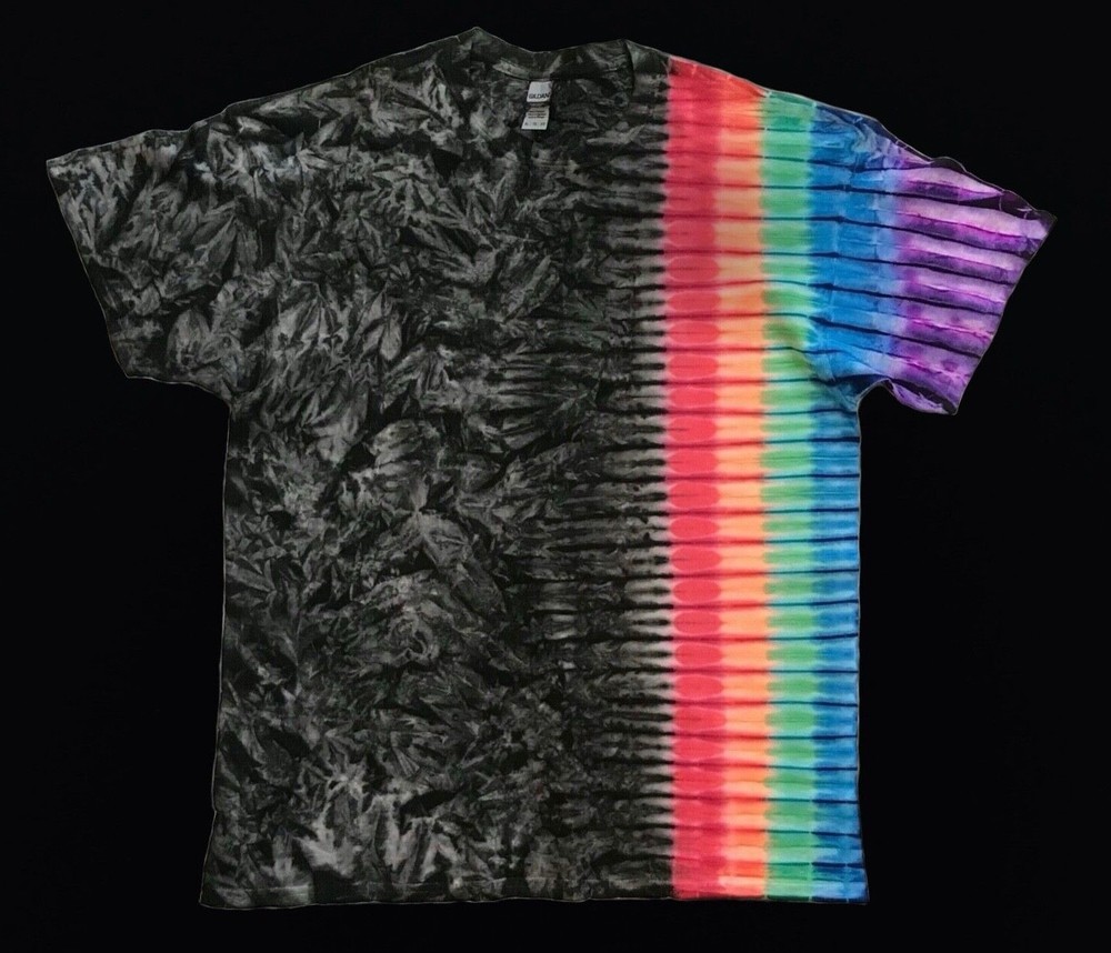 *New* 3XL & 4XL Handmade Tie Dye, Cruncht Crinkle Bk Side Rainbow, Crew or V