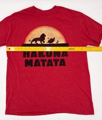 Disney Lion King Shirt Adult large Red Hakuna Matata Simon Pumba Simba