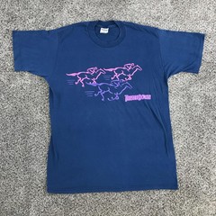 Vintage Thistledown Horse Racing Track T Shirt Mens Large Blue Purple Graphic