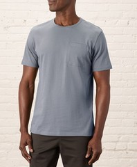 Pact Men’s Small Smoke Blue Softspun Essential Pocket Crew Tee Shirt