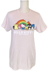 Sanrio Hello Kitty T-Shirt Mens S (34-36) Pink Graphic Lightweight Knit Cotton