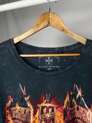 West Coast Choppers Size XXXL Vintage Alcatraz Fire Biker Merch Grey Tee T Shirt