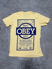 Vintage Obey Tshirt Yellow Super Soft Light Material Activism Street Art Graf