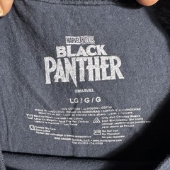 MARVEL Studios BLACK PANTHER Graphic Print Men’s L Black Tagless Crew Tee