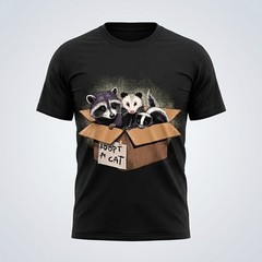 Adopt A Cat T Shirt Funny Raccoon Graphic Tee Men Women Cotton S-5XL