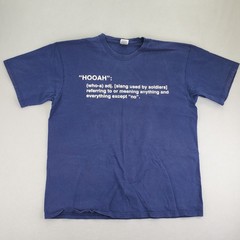 Hooah Definition Shirt Mens XL Navy Short Sleeve Funny Military Graphic Humor