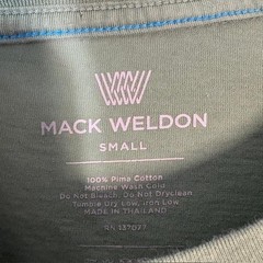 Mack Weldon Shirt Mens Small Green Pima Cotton Long Sleeve Crewneck Tagless Tee