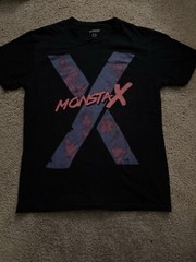Monsta X K-Pop Band Shirt Mens Medium Black Purple Pink Graphic Starship Hashtag