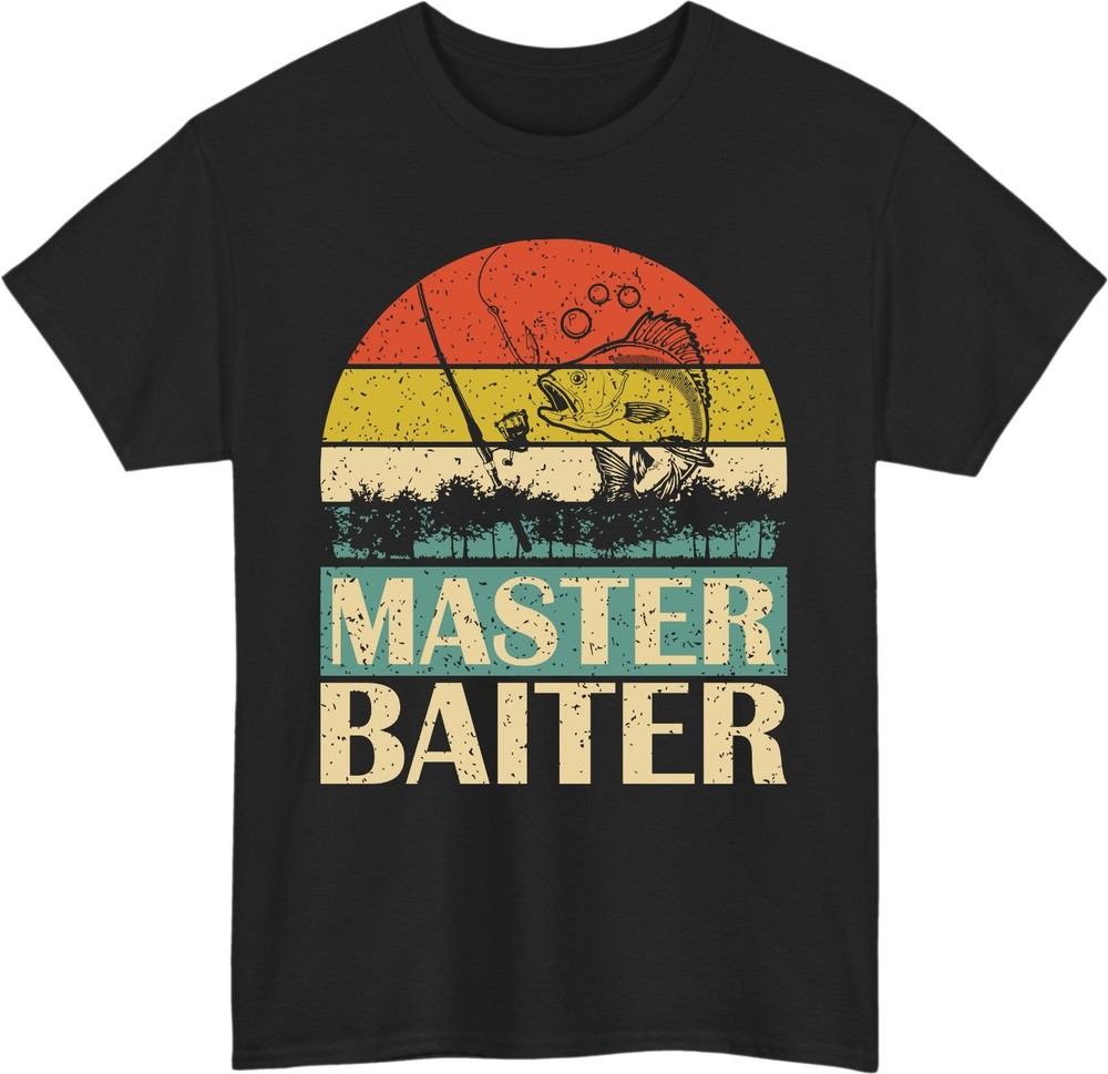 Master Baiter Fishing Unisex T-Shirt – Funny Vintage Retro Angler Fisherman Tee