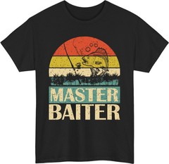Master Baiter Fishing Unisex T-Shirt – Funny Vintage Retro Angler Fisherman Tee