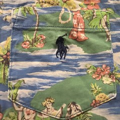 Polo Ralph Lauren All Over Print Hula Girl Hawaiian Shirt Pocket Tee Size Large