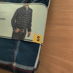 NWT Jachs Thermal & Flannel Set Adult Mens Small Blue Plaid Button Up Collared