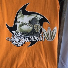 Y2K Vintage Hawaii Surf T Shirt Orange XL Altered Sleeveless See