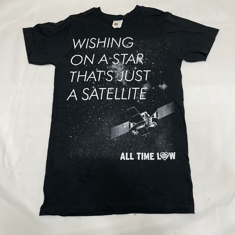 All Time Low T-Shirt Wishing on a Star Satellite Black Tee Size XS