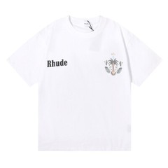 RHUDE Men Coconut Tree High Quality Leisure Cotton Short Sleeve T-Shirt M-2XL