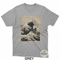 Funny Cat Surfing Japanese Art Kitten Anime Graphic Vintage T-Shirt