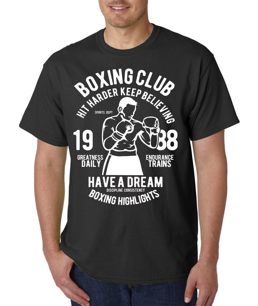 Boxing Club T-Shirt / Golden Gloves MMA Fighting Sports Workout Training Gym