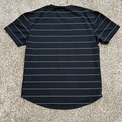 BYLT T Shirt Mens XL Drop Cut V Neck Lux Black Striped Tee Short Sleeve Gym