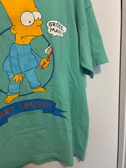 VTG Bart Simpson T Shirt 1990 Original L RARE Light Blue Single Stitch GROSS MAN