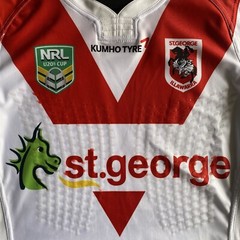 Rugby League Player Issue Jersey Spare St George Dragons NRL U20s Grip Size L
